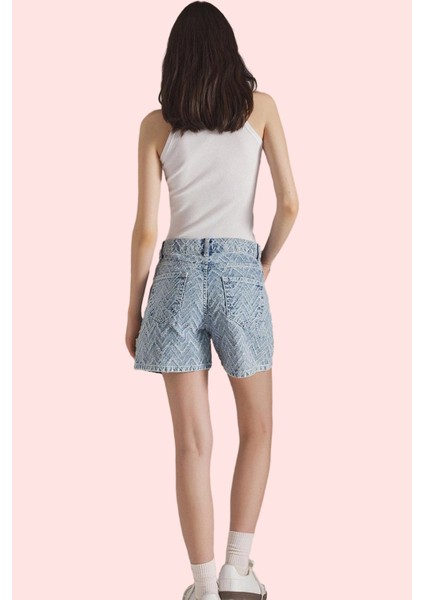 Kadın Yüksek Bel Pamuk Denim Şort Geniş Paça City Short Yazlık Günlük Yaz Aylarının Vazgeçilmezi modelleri