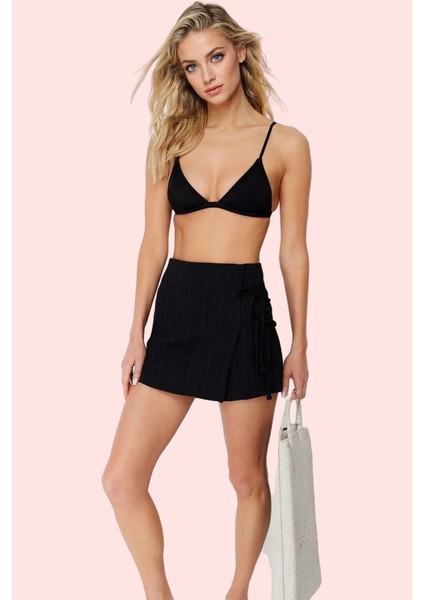 Kadın Yazlık Plaj Şort Etek Renk Keten Karışımlı Dokuma Straight Kalıp Yaz Aylarının Vazgeçilmezi