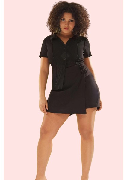 Kadın Büyük Beden Yazlık Kısa Şort Etek Günlük Casual Dokuma Hafta Sonu Yaz Aylarının Vazgeçilmezi