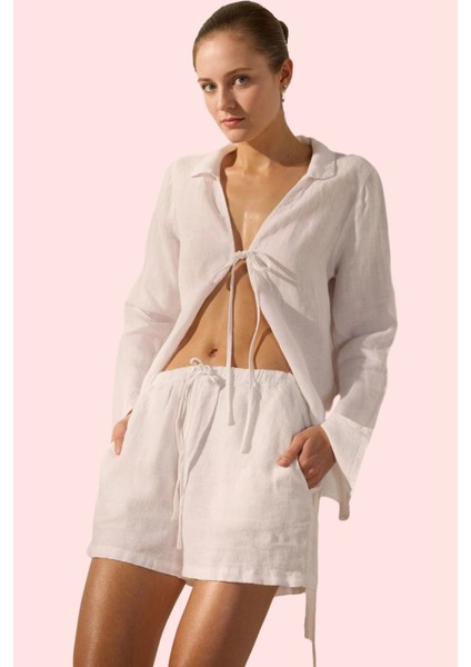 Kadın Kısa Boy Keten Şort Geniş Paça Yüksek Bel Dokuma Kumaş Günlük Kullanım Modern Tasarım fiyatları