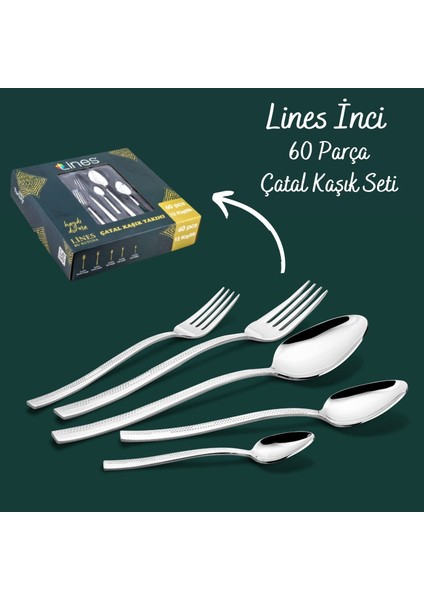 Inci 60 Parça 12 Kişilik Çatal Kaşık Takımı
