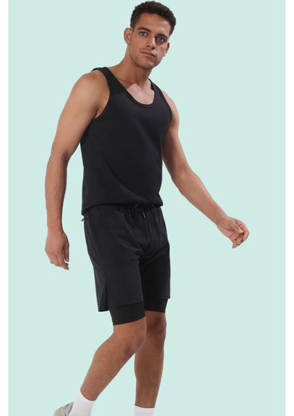 Erkek Spor Kısa Şort Renk Normal Bel Straight Siluet Micro Dokuma Hızlı Kuruma Yaz Aylarının