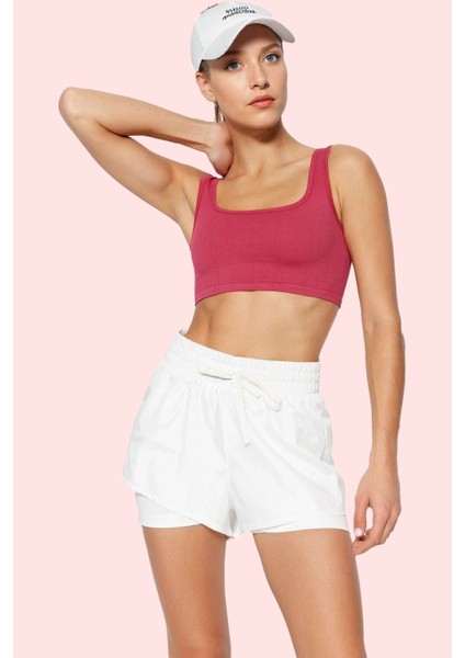 Kadın Kısa Boy Spor Şort Normal Bel Relaxed Paraşüt Kumaş Günlük Kullanım Kaliteli Malzeme