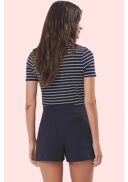 Kadın Yüksek Bel Boru Paça Bermuda Şort Günlük Kombinler Için Rahat ve Şık Kaliteli Malzeme modelleri