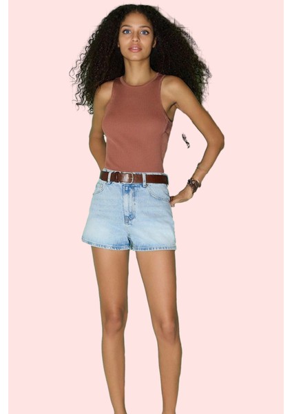 Kadın Denim Şort Yüksek Bel Pamuk Etek Günlük Dayanıklı Malzeme Yaz Aylarının Vazgeçilmezi