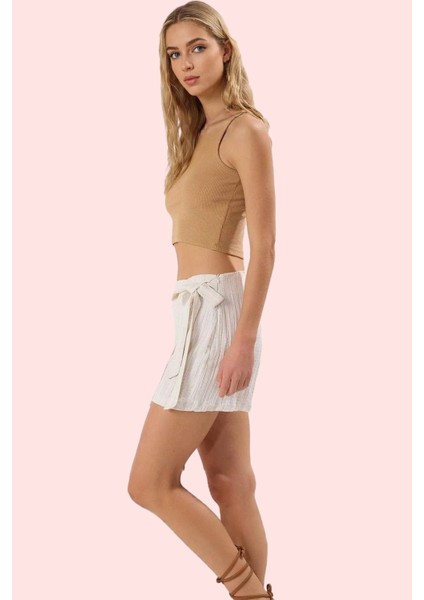 Kadın Renk Yüksek Belli Kısa Şort Etek Dokuma Kumaş Rahat Günlük Yaz Aylarının Vazgeçilmezi fiyatları