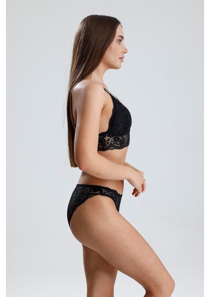 Dantel Detay Bralet Takım | Siyah 281 indirimleri