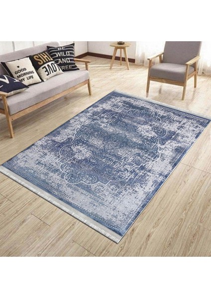 Dijital Baskı Halı Kaymaz Tabanlı Kilim Makinede Yıkanabilir Dot Tabanlı Salon Halısı 5114A
