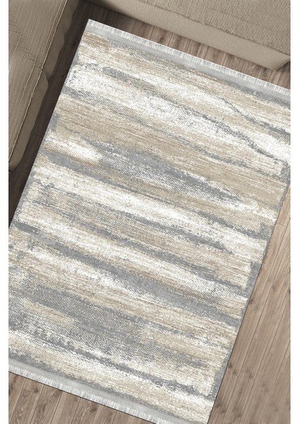 Bej Krem Modern Halı Kaymaz Tabanlı Kilim Makinede Yıkanabilir Dot Tabanlı Salon Halısı 5160A fırsatları
