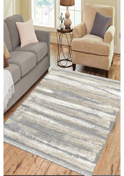 Bej Krem Modern Halı Kaymaz Tabanlı Kilim Makinede Yıkanabilir Dot Tabanlı Salon Halısı 5160A modelleri