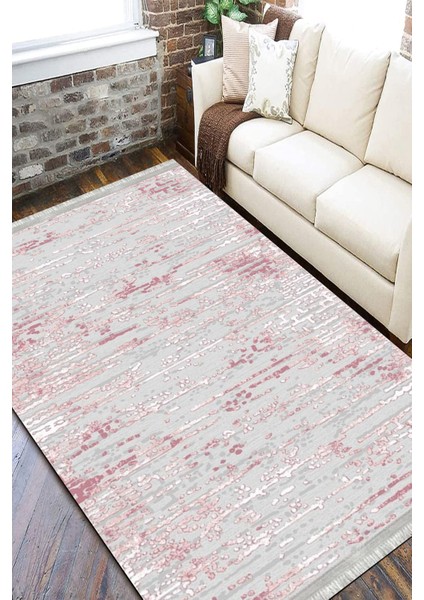 Pembe Gri Halı Makinede Yıkanabilir Kaymaz Tabanlı Kilim Dot Tabanlı Salon Halısı 5051C fiyatları