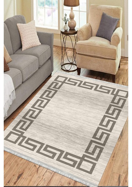 Modern Çizgili Halı Kaymaz Tabanlı Kilim Makinede Yıkanabilir Dot Tabanlı Salon Halısı 5180A modelleri