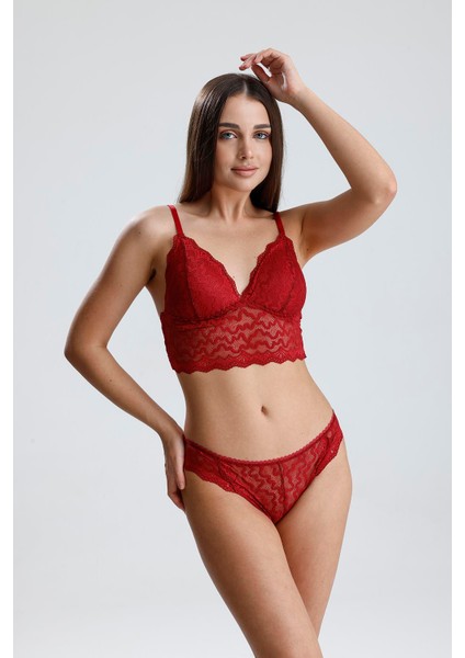 Dantelli Bralet Sütyen Takım | Bordo 809 fiyatları