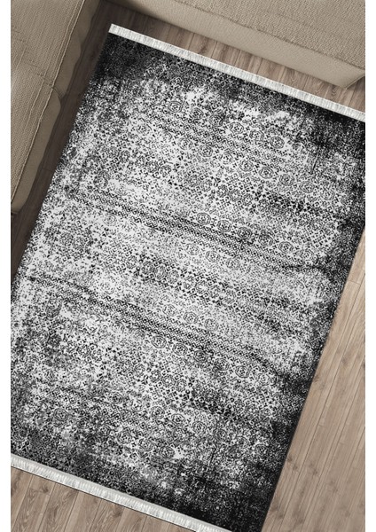 Antrasit Klasik Kilim Yıkanabilir Halı Kaymaz Taban Kilim Dot Tabanlı Oturma Odası Halısı 5257A fırsatları