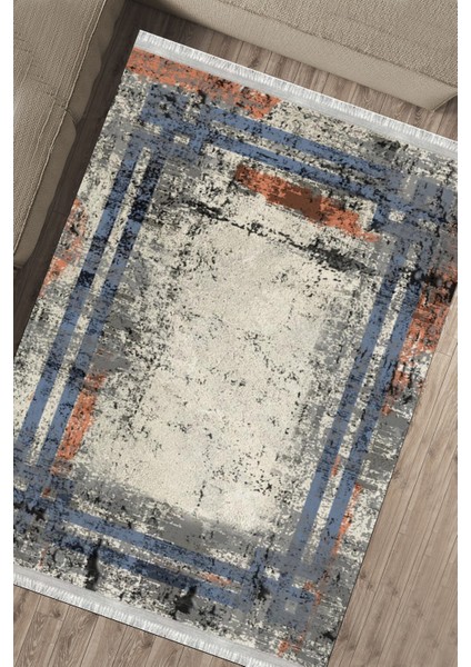 Bej Renk Eskitme Halı Kaymaz Tabanlı Kilim Makinede Yıkanabilir Dot Tabanlı Salon Halısı 5091B fırsatları
