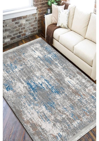 Lacivert Dijital Halı Kaymaz Tabanlı Kilim Makinede Yıkanabilir Dot Tabanlı Salon Halısı 5128A fiyatları