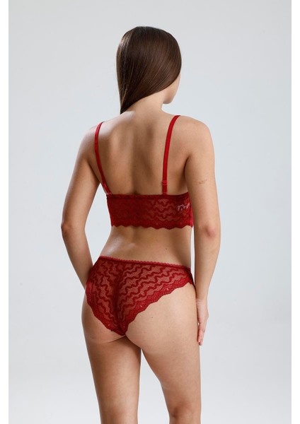Dantelli Bralet Sütyen Takım | Bordo 809 indirimleri