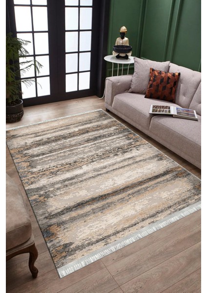 Kahverengi Kilim Makinede Yıkanabilir Halı Kaymaz Taban Kilim Dot Tabanlı Salon Halısı 5227A modelleri