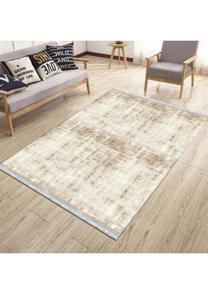Vintage Dijital Halı Kaymaz Tabanlı Kilim Makinede Yıkanabilir Dot Tabanlı Salon Halısı 5126A