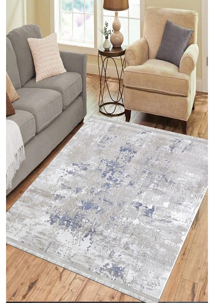 Kırık Beyaz Baskılı Halı Kaymaz Tabanlı Kilim Makinede Yıkanabilir Dot Tabanlı Salon Halısı 5129A modelleri