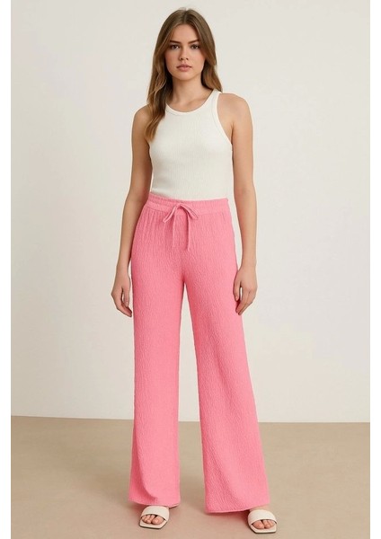 Kadın Beli Lastikli Pol Paça Pantolon fiyatları