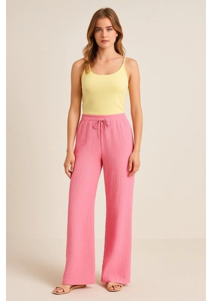 Kadın Beli Lastikli Pol Paça Pantolon fırsatları