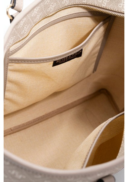 Kadın Omuz Çantası 1169-46026 Sılver Polo Bayan Çantası C178 Koyu Bej-Mat Taba
