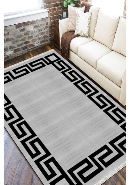 Modern Çizgili Halı Kaymaz Tabanlı Kilim Makinede Yıkanabilir Dot Tabanlı Salon Halısı 5180C modelleri