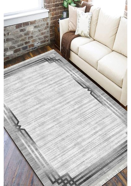 Gri Modern Halı Makinede Yıkanabilir Halı Kaymaz Taban Kilim Dot Tabanlı Salon Halısı 5242A fiyatları
