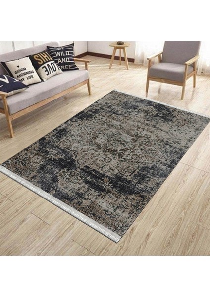 Klasik Eskitme Kilim Makinede Yıkanabilir Halı Kaymaz Taban Kilim Dot Tabanlı Salon Halısı 5245A