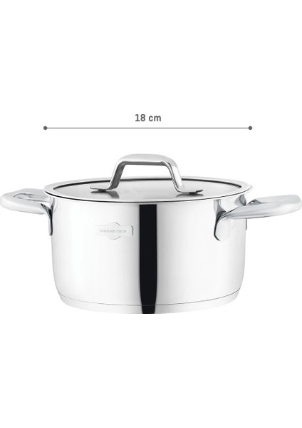 Nova Derin Tencere - Çelik - 18 cm