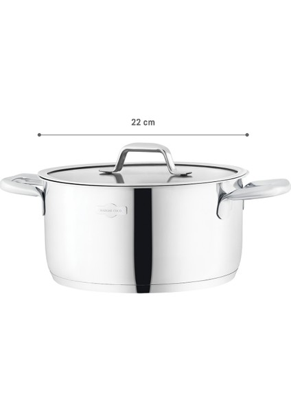 Nova Derin Tencere - Çelik - 22 cm
