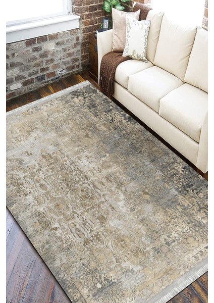 Bej Krem Halı Kaymaz Tabanlı Kilim Makinede Yıkanabilir Dot Tabanlı Salon Halısı 5115B fiyatları