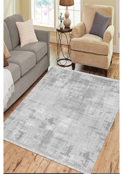 Gri Renk Halı Kaymaz Tabanlı Kilim Makinede Yıkanabilir Dot Tabanlı Salon Halısı 5092A modelleri
