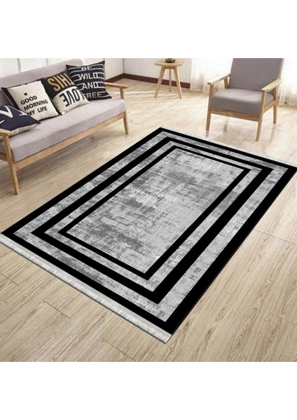 Dijital Çizgili Halı Yıkanabilir Halı Kaymaz Taban Kilim Dot Tabanlı Oturma Odası Halısı 5265C