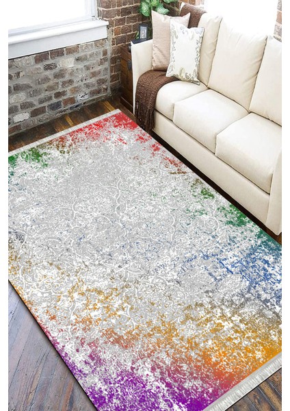 Çok Renkli Halı Makinede Yıkanabilir Halı Kaymaz Taban Kilim Dot Tabanlı Salon Halısı 5251B fiyatları