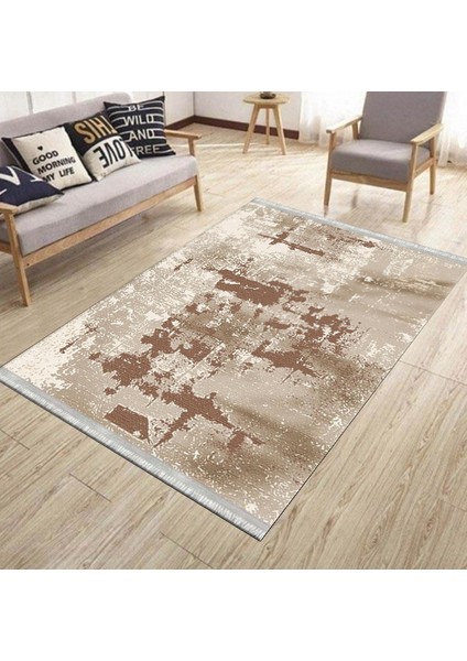 Baskılı Dijital Halı Kaymaz Tabanlı Kilim Makinede Yıkanabilir Dot Tabanlı Salon Halısı 5143A