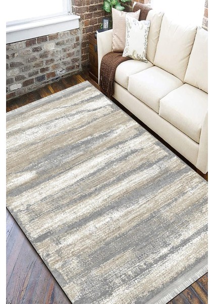 Bej Krem Modern Halı Kaymaz Tabanlı Kilim Makinede Yıkanabilir Dot Tabanlı Salon Halısı 5160A fiyatları