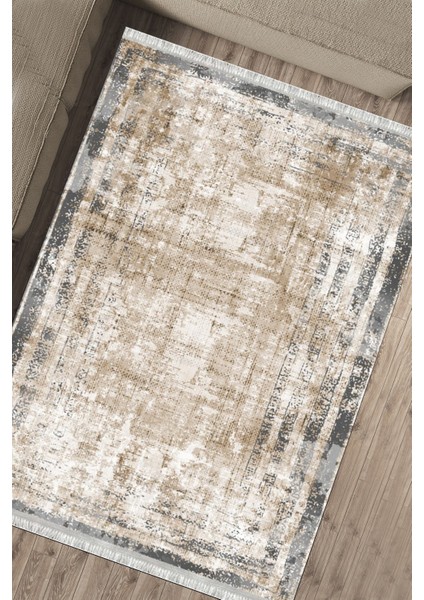Bej Bohem Kilim Makinede Yıkanabilir Halı Kaymaz Taban Kilim Dot Tabanlı Salon Halısı 5240B fırsatları