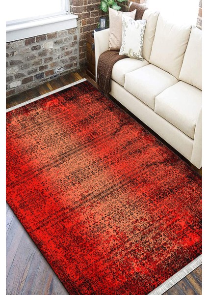 Kırmızı Klasik Kilim Yıkanabilir Halı Kaymaz Taban Kilim Dot Tabanlı Oturma Odası Halısı 5257B fiyatları
