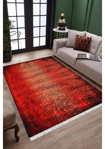 Kırmızı Klasik Kilim Yıkanabilir Halı Kaymaz Taban Kilim Dot Tabanlı Oturma Odası Halısı 5257B modelleri