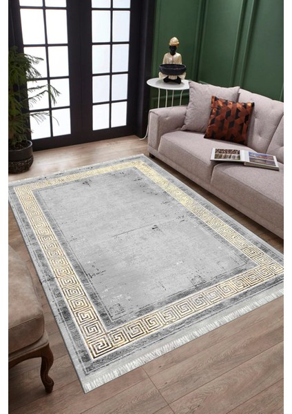 Eskitme Motifli Kilim Makinede Yıkanabilir Halı Kaymaz Taban Kilim Dot Tabanlı Salon Halısı 5235A modelleri