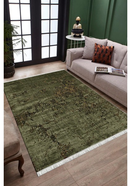 Haki Motifli Halı Makinede Yıkanabilir Halı Kaymaz Taban Kilim Dot Tabanlı Salon Halısı 5248C modelleri
