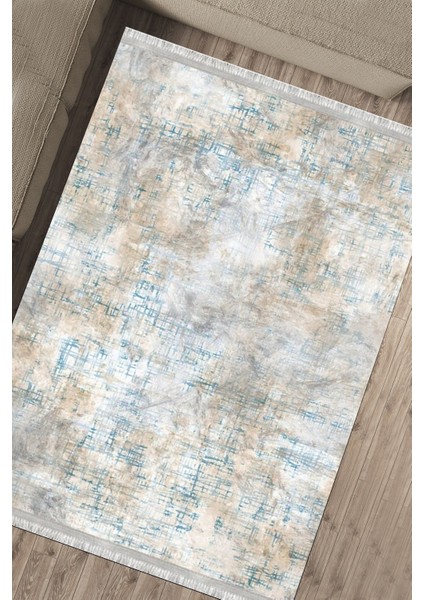 Dijital Baskılı Halı Kaymaz Tabanlı Kilim Makinede Yıkanabilir Dot Tabanlı Salon Halısı 5096A fırsatları