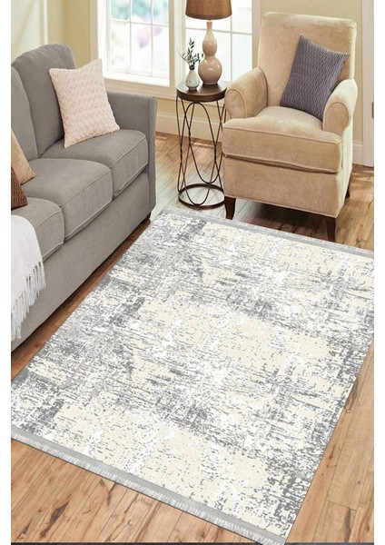 Kirli Beyaz Dijital Halı Kaymaz Tabanlı Kilim Makinede Yıkanabilir Dokuma Tabanlı Salon Halısı 5138A modelleri