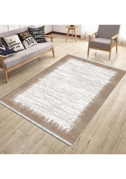 Kırçıllı Desen Baskılı Kaymaz Tabanlı Kilim Makinede Yıkanabilir Dot Tabanlı Salon Halısı 5196B