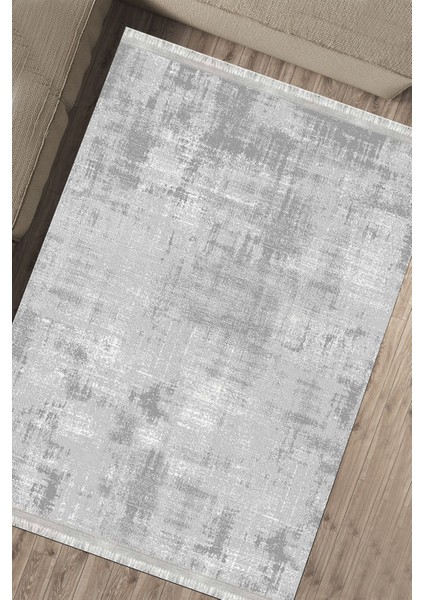Gri Renk Halı Kaymaz Tabanlı Kilim Makinede Yıkanabilir Dot Tabanlı Salon Halısı 5092A fırsatları