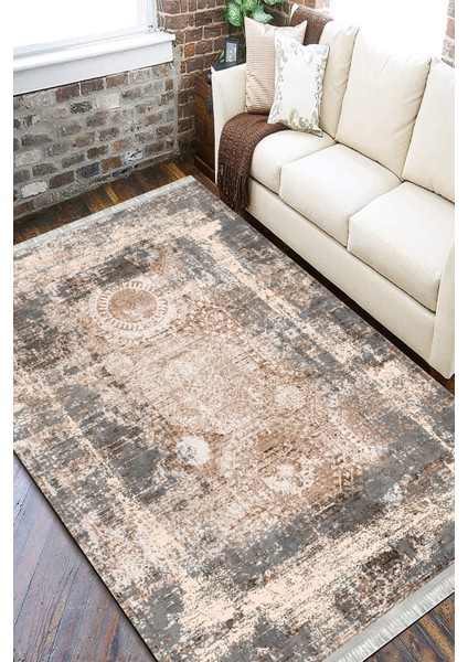 Bohem Yıkanabilir Halı Kaymaz Tabanlı Kilim Makinede Yıkanabilir Dot Tabanlı Salon Halısı 5118B fiyatları