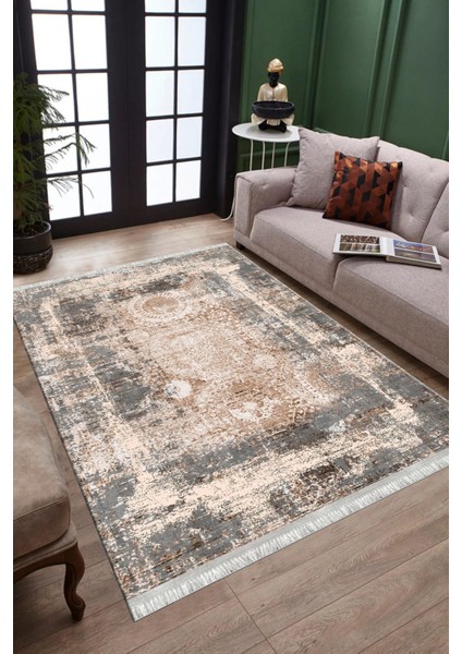 Bohem Yıkanabilir Halı Kaymaz Tabanlı Kilim Makinede Yıkanabilir Dot Tabanlı Salon Halısı 5118B modelleri