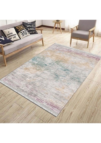Vintage Dijital Halı Kaymaz Tabanlı Kilim Makinede Yıkanabilir Dot Tabanlı Salon Halısı 5119A